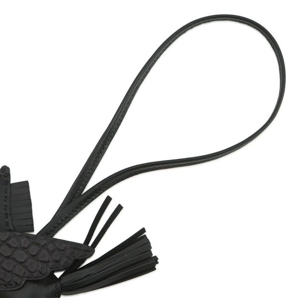 エルメス バッグチャーム ロデオPM ペガサス タッチ ブラック ラムスキン/アリゲーターマット K刻印 HERMES チャーム 黒