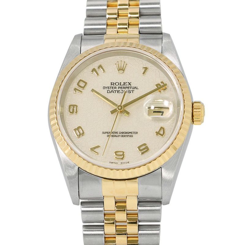 ロレックス デイトジャスト K番 SS/K18YG 116233 ROLEX 腕時計 アイボリーコンピュータ文字盤