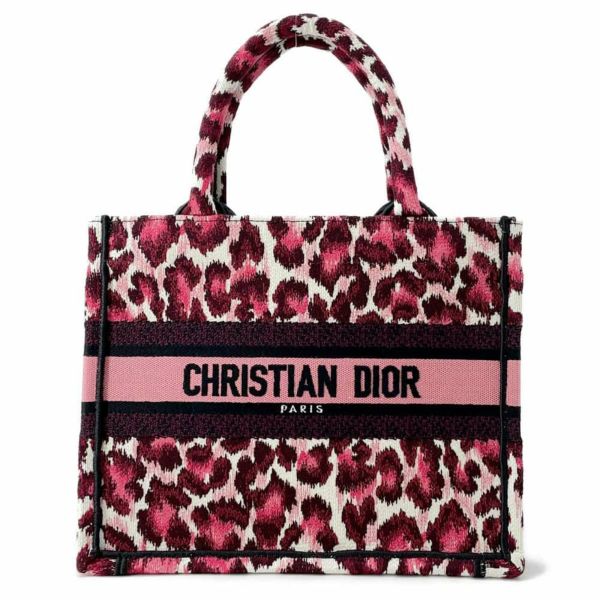 クリスチャン・ディオール トートバッグ ブックトート レオパード キャンバス スモール Christian Dior バッグ