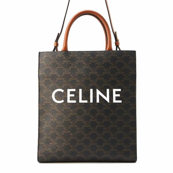 セリーヌ トートバッグ バーティカル カバ スモール レザー CELINE 2wayショルダーバッグ ブラウン