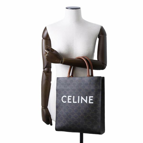 セリーヌ トートバッグ バーティカル カバ スモール レザー CELINE 2wayショルダーバッグ ブラウン