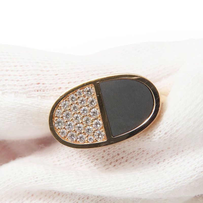 エルメス リング シェーヌ・ダンクル・ヴェルソPM ブラックセラミック/ダイヤ 23P 計0.19ct K18PGピンクゴールド サイズ49 HERMES 指輪