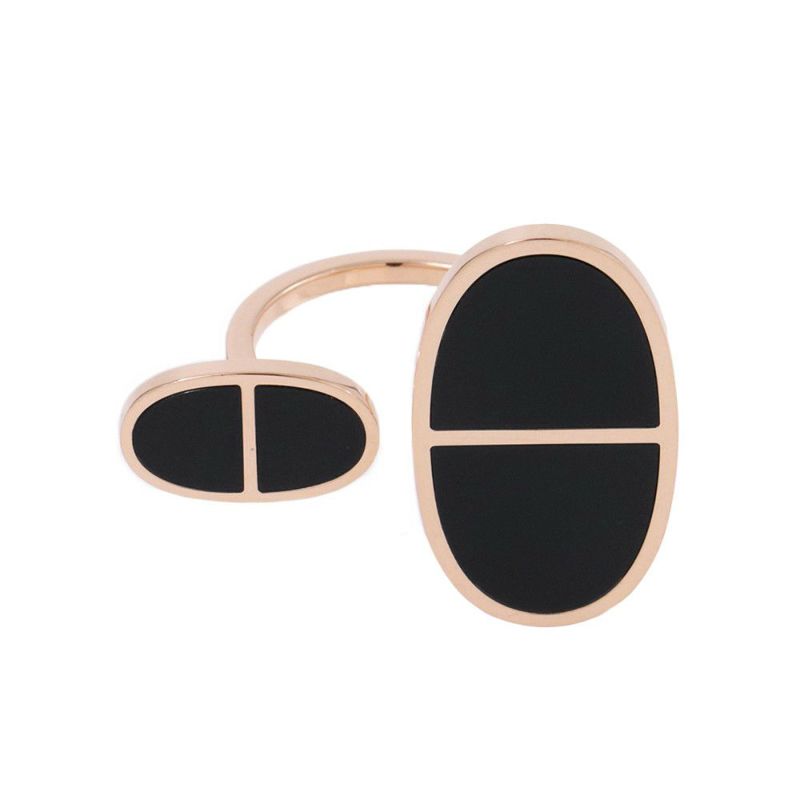 エルメス リング シェーヌダンクル ヴェルソ TGM K18PGピンクゴールド/ブラックセラミック リングサイズ55 HERMES 指輪 ジュエリー