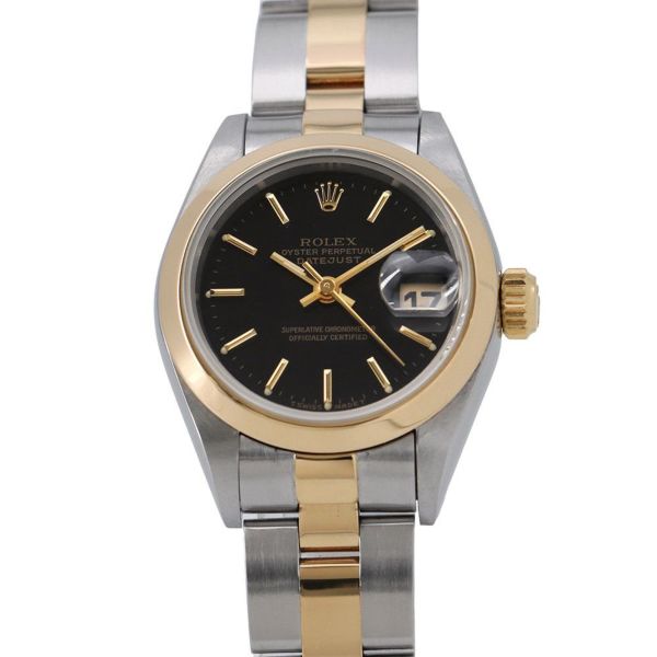 ロレックス デイトジャスト T番 SS/K18YG 69163 ROLEX 腕時計 黒文字盤
