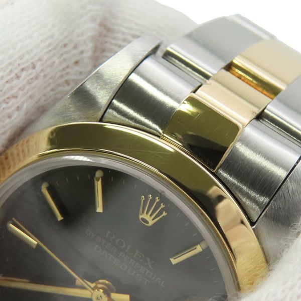 ロレックス デイトジャスト T番 SS/K18YG 69163 ROLEX 腕時計 黒文字盤