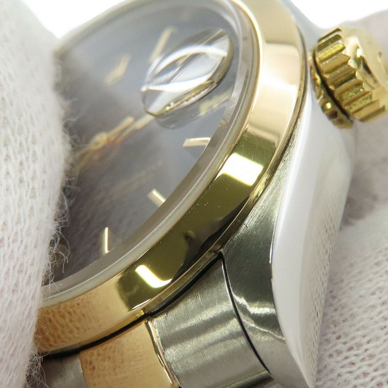 ロレックス デイトジャスト T番 SS/K18YG 69163 ROLEX 腕時計 黒文字盤