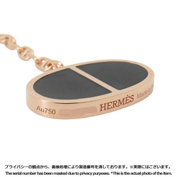 エルメス ピアス シェーヌダンクル ヴェルソ K18PGピンクゴールド/ブラックセラミック HERMES ジュエリー