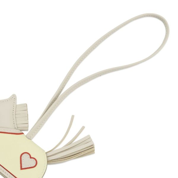 エルメス バッグチャーム ロデオPM ロベオクール クレ/ジョーヌミルトン/ルージュラデュ ラムスキン K刻印 チャーム オーナメント