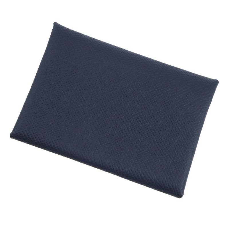 エルメス コインケース カルヴィ デュオ ブルーインディゴ/シルバー金具 エプソン K刻印 財布