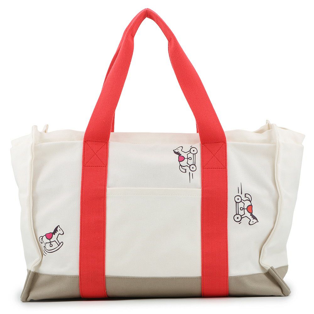 エルメス マザーズバッグ アダダ キャンバス 馬モチーフ HERMES トートバッグ ポーチ付き 白