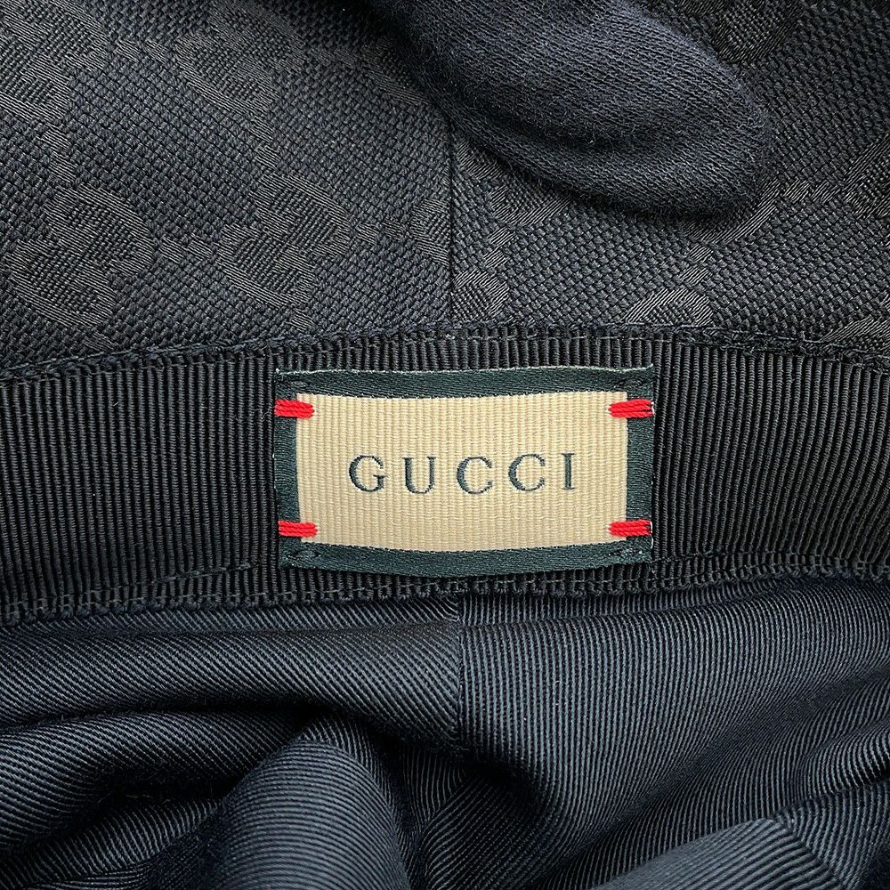 グッチ バケットハット GGキャンバス バケットハット サイズS(57cm) 576587 GUCCI 帽子 メンズ 黒