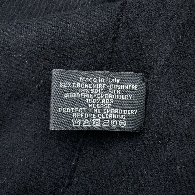 シャネル マフラー ココマーク フェイクパール カシミヤ CHANEL 黒