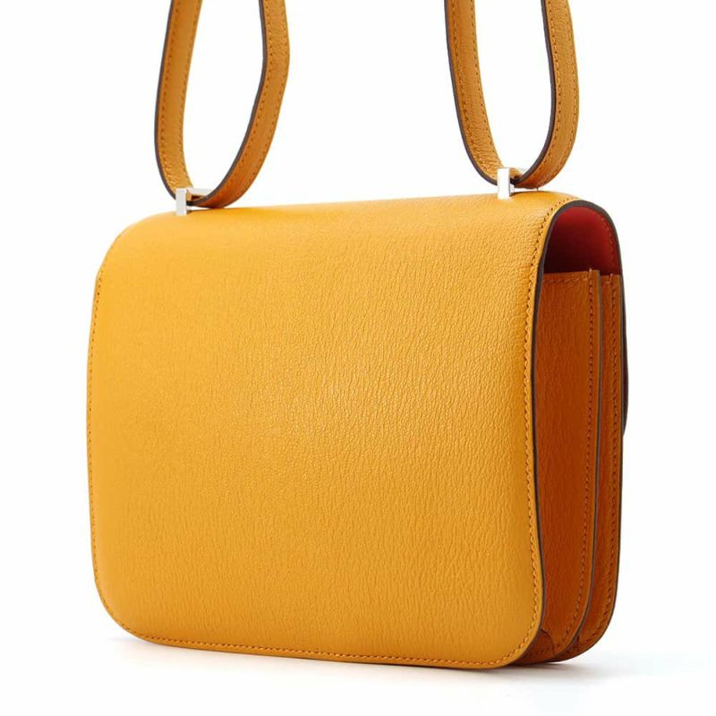 エルメス ミニ コンスタンス3  ヴェルソ ムタード/ローズアザレ/シルバー金具 シェブルミゾル Z刻印