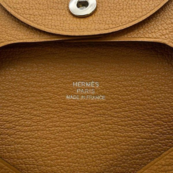 エルメス コインケース バスティア キャラメル シェブルミゾル W刻印 HERMES 財布 シェーブル