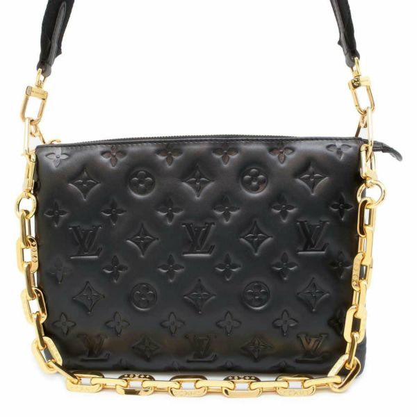 ルイヴィトン ショルダーバッグ ラムレザー/モノグラム クッサンPM M57790 LOUIS VUITTON 2way 黒 ブラック