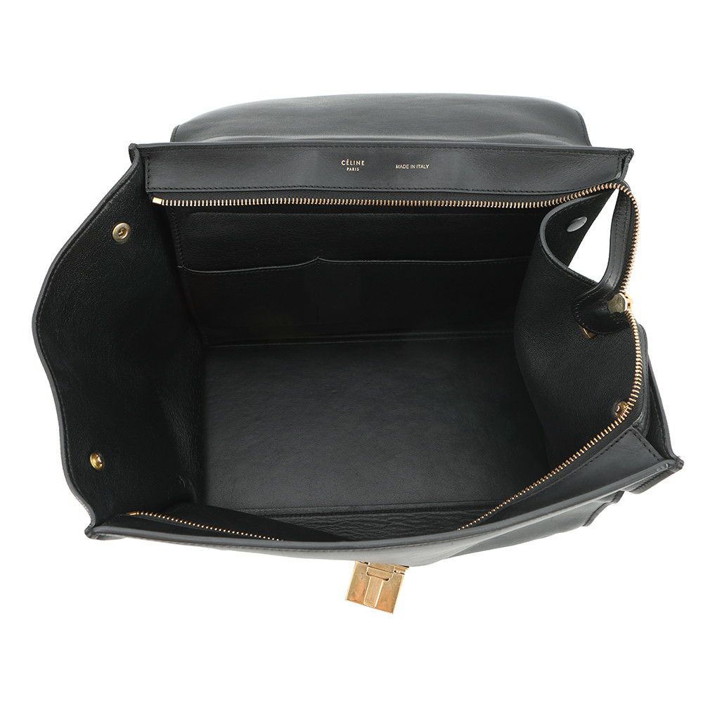 セリーヌ ハンドバッグ トラペーズ クロコ型押しレザー スエード CELINE 2way 黒