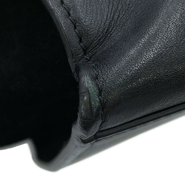 セリーヌ ハンドバッグ トラペーズ クロコ型押しレザー スエード CELINE 2way 黒