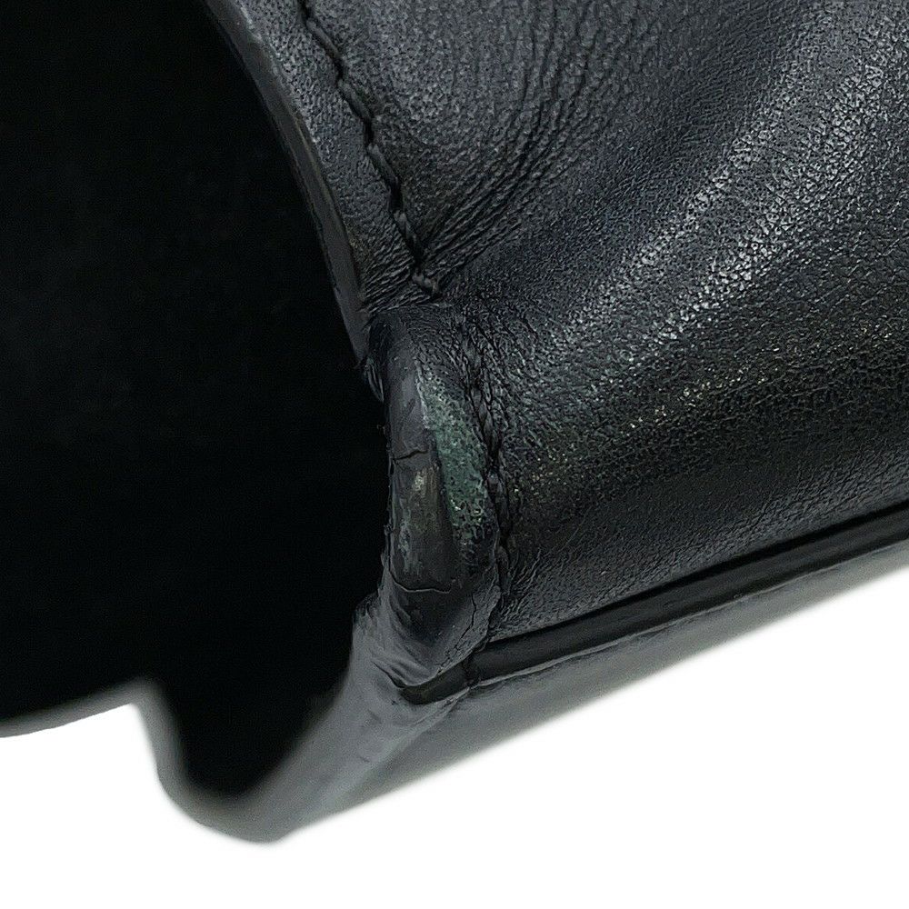 セリーヌ ハンドバッグ トラペーズ クロコ型押しレザー スエード CELINE 2way 黒