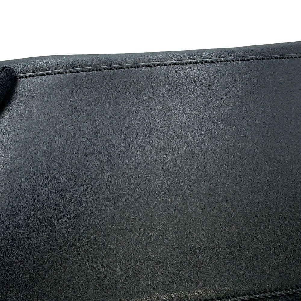 セリーヌ ハンドバッグ トラペーズ クロコ型押しレザー スエード CELINE 2way 黒
