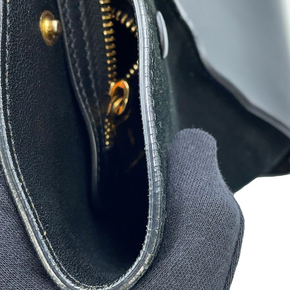 セリーヌ ハンドバッグ トラペーズ クロコ型押しレザー スエード CELINE 2way 黒