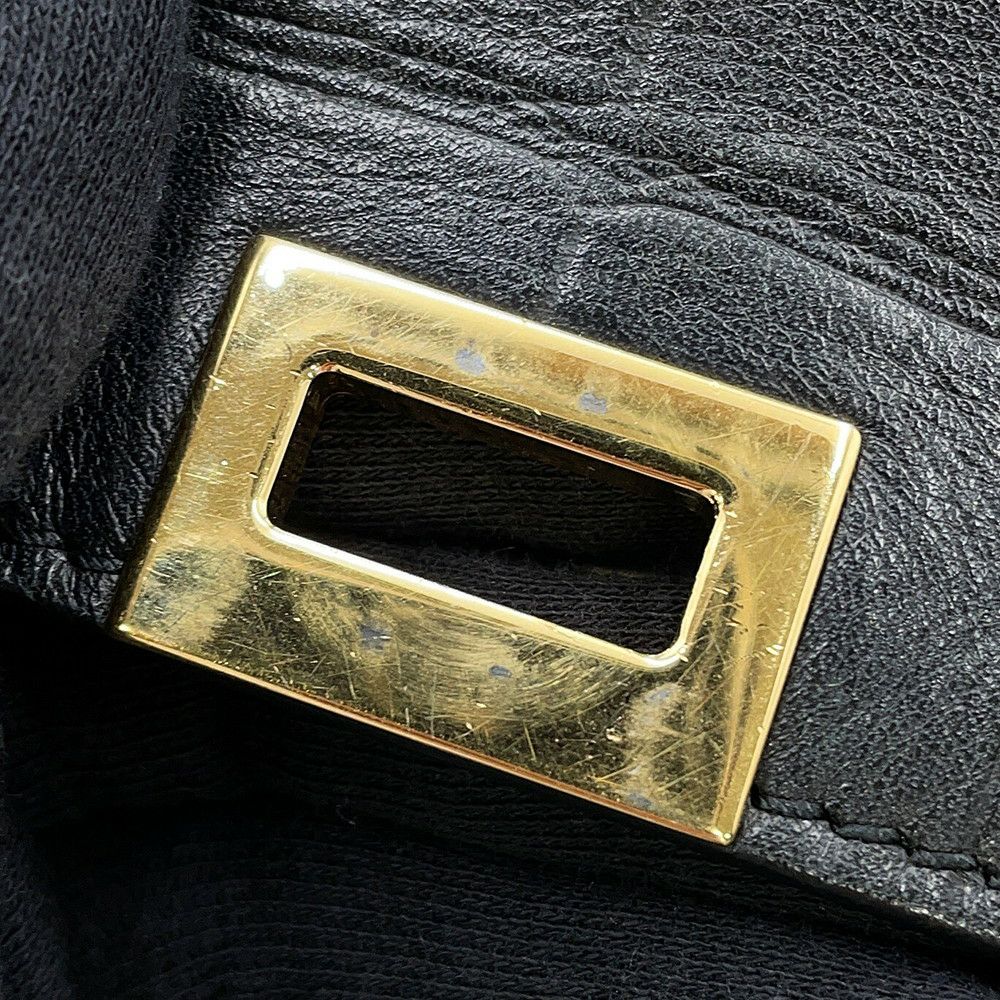 セリーヌ ハンドバッグ トラペーズ クロコ型押しレザー スエード CELINE 2way 黒