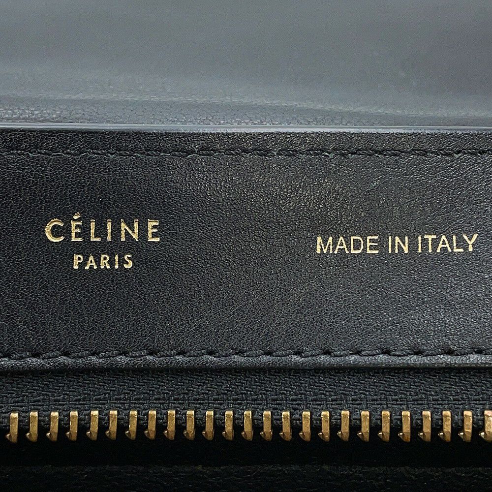 セリーヌ ハンドバッグ トラペーズ クロコ型押しレザー スエード CELINE 2way 黒