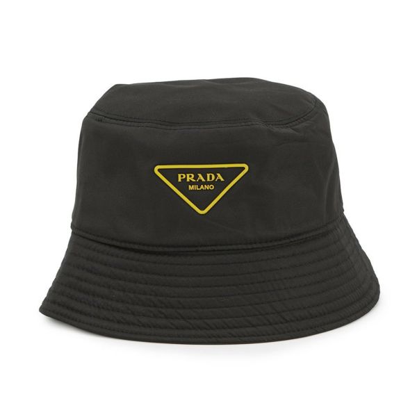 プラダ バケットハット トライアングルロゴ ナイロン サイズM 2HC137 PRADA 帽子 黒