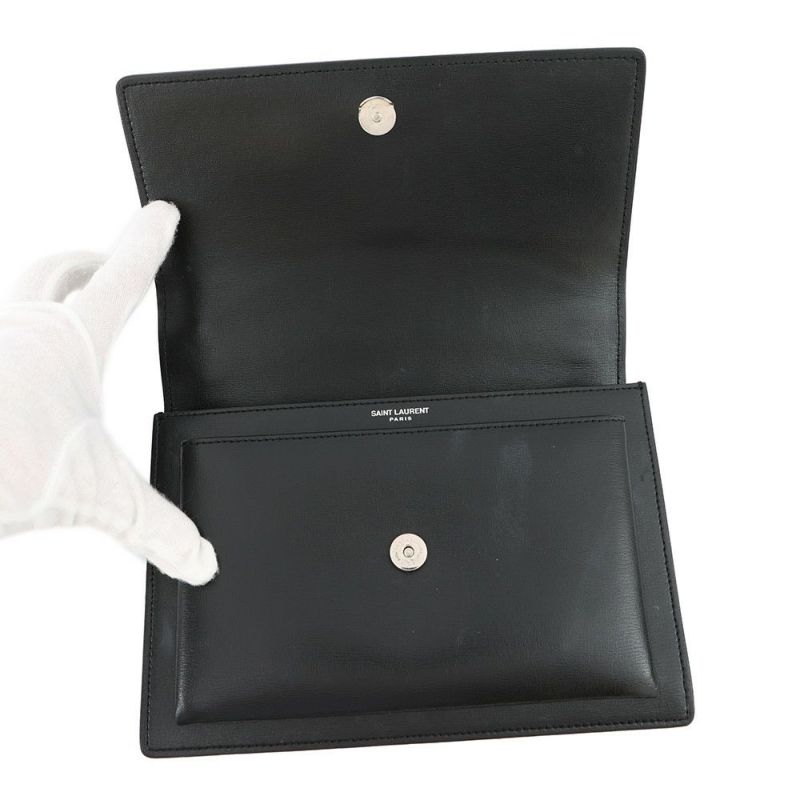 サンローランパリ チェーンショルダーバッグ サンセット ミディアム 442906 SAINT LAURENT PARIS 黒 2way