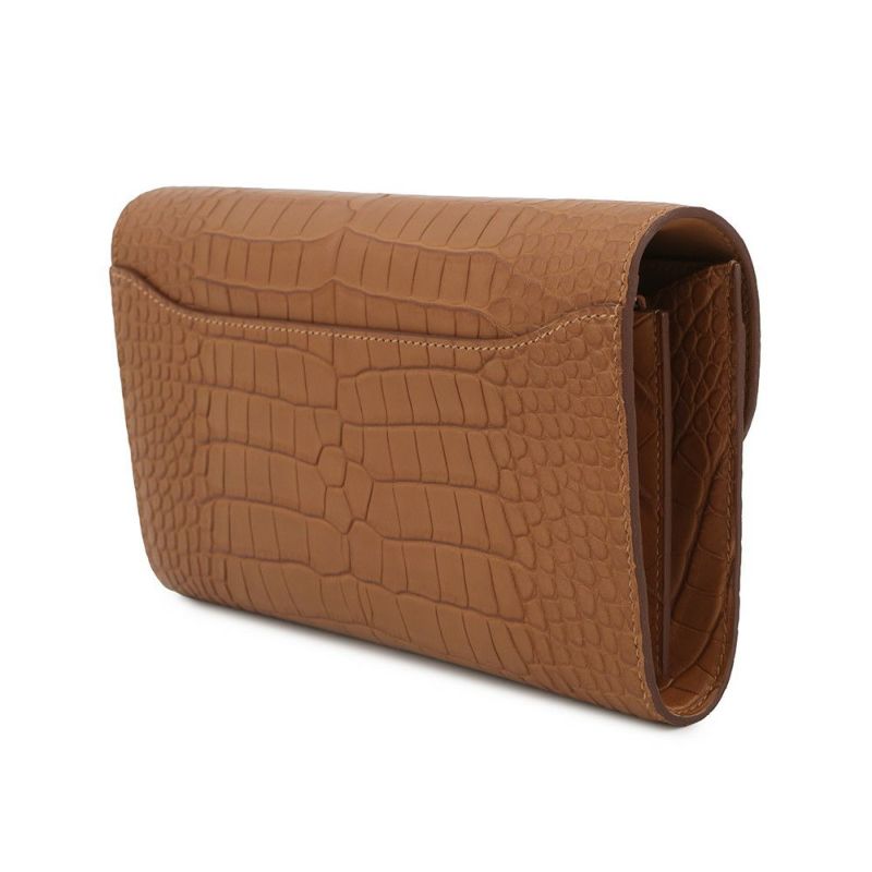 エルメス 長財布 コンスタンス トゥーゴー ロング ゴールド/シルバー金具 アリゲーターマット K刻印 HERMES