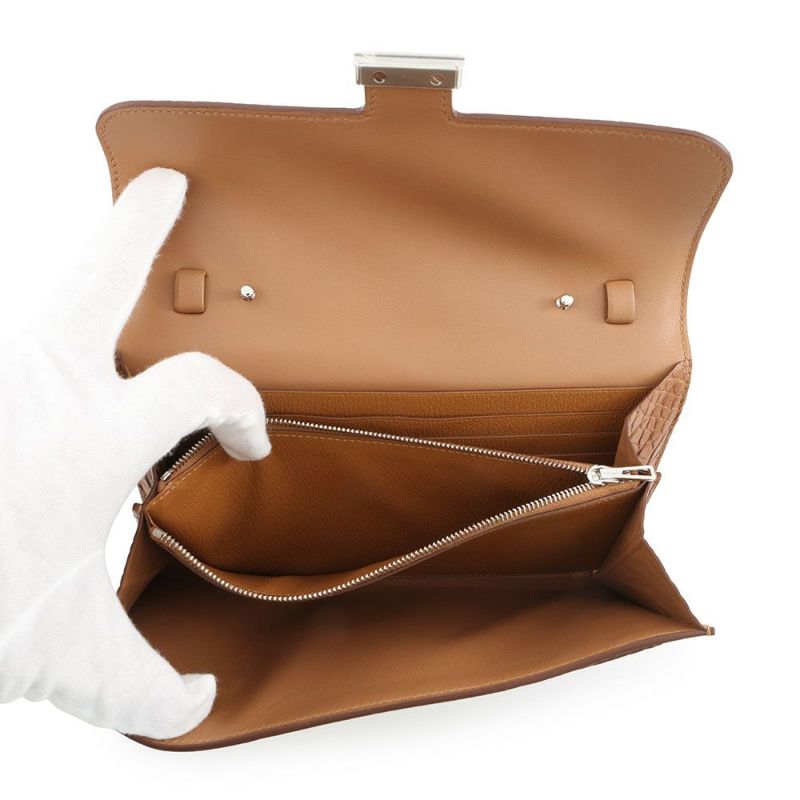 エルメス 長財布 コンスタンス トゥーゴー ロング ゴールド/シルバー金具 アリゲーターマット K刻印 HERMES