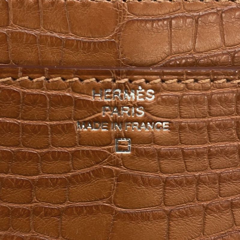 エルメス 長財布 コンスタンス トゥーゴー ロング ゴールド/シルバー金具 アリゲーターマット K刻印 HERMES