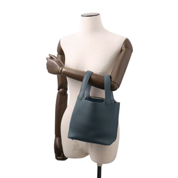 エルメス ピコタンロックPM エクラ ヴェールマングローブ/グリパンタン/シルバー金具 トリヨンクレマンス K刻印