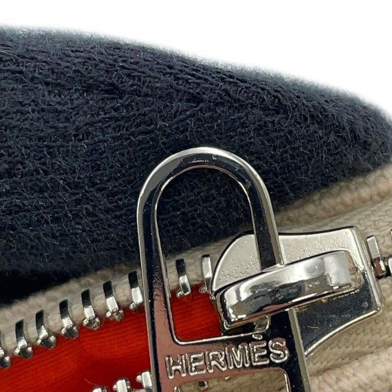 エルメス ポーチ ボリードポーチ ミニミニ ナチュラル/シルバー金具 コットン HERMES