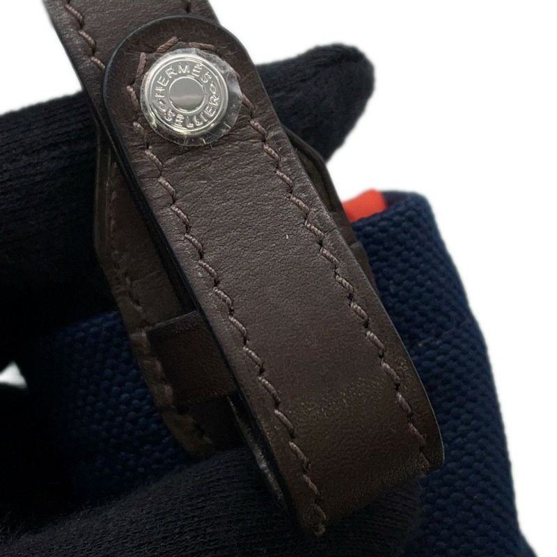 エルメス 犬用トリーツ ポーチ オン ザ ゴー ネイビー/シルバー金具 コーティングキャンバス  HERMES 小物入れ