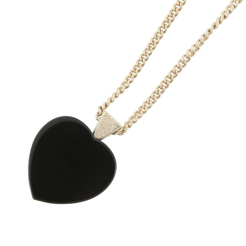 シャネル ネックレス ココマーク ハートモチーフ ラインストーン D21S CHANEL 黒