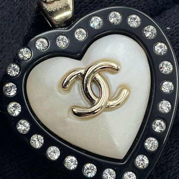 シャネル ネックレス ココマーク ハートモチーフ ラインストーン D21S CHANEL 黒