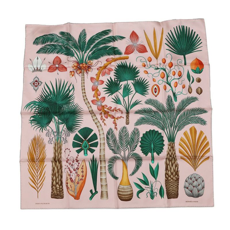 エルメス スカーフ カレ90 ヤシの目録 INDEX PALMARUMU シルク HERMES  2019年秋冬