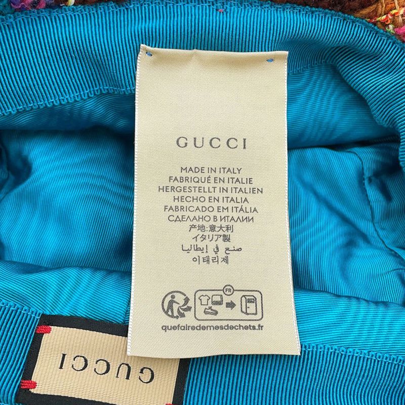 グッチ バケットハット ツイード スパイシーチェック サイズM(57cm) 728469 GUCCI 帽子
