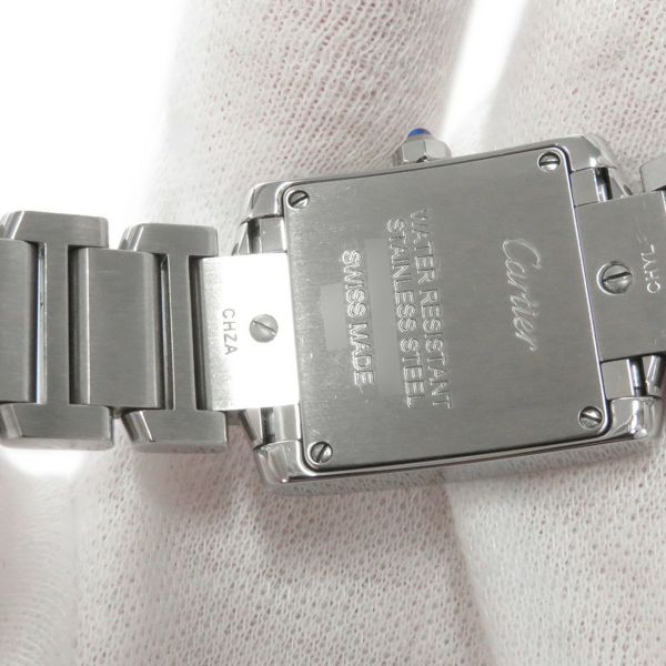 カルティエ タンクフランセーズ SM ダイヤベゼル W4TA0008 Cartier 腕時計 アイボリー文字盤