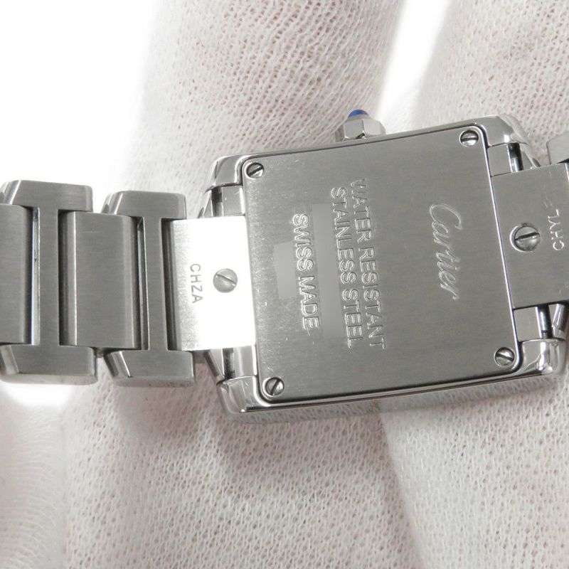 カルティエ タンクフランセーズ SM ダイヤベゼル W4TA0008 Cartier 腕時計 アイボリー文字盤