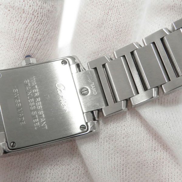 カルティエ タンクフランセーズ SM ダイヤベゼル W4TA0008 Cartier 腕時計 アイボリー文字盤
