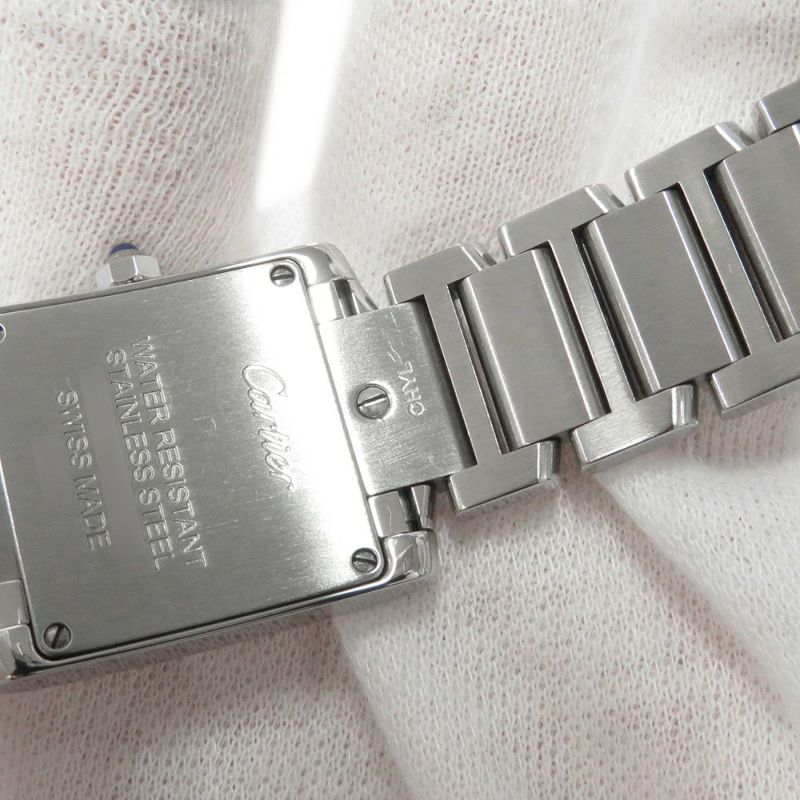 カルティエ タンクフランセーズ SM ダイヤベゼル W4TA0008 Cartier 腕時計 アイボリー文字盤