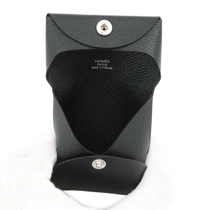 エルメス コインケース バスティア ブラック エプソン W刻印 HERMES 小銭入れ 黒