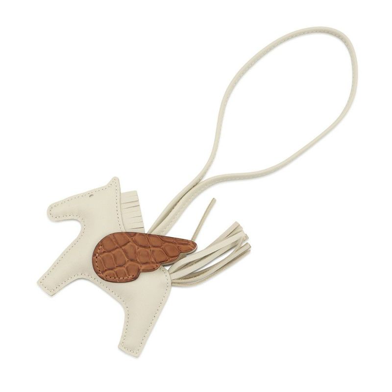エルメス バッグチャーム ロデオPM ペガサス タッチ クレ/クラフト ラムスキン/アリゲーターマット W刻印 HERMES チャーム
