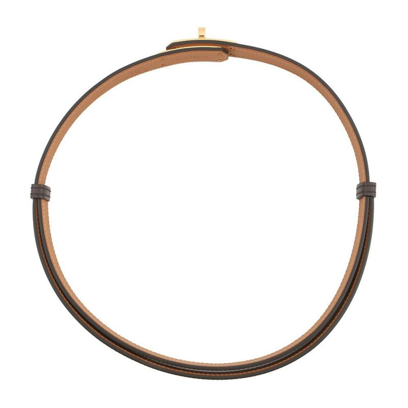 エルメス ケリーベルト18 エベンヌ/ゴールド金具 ヴァッシュハンター K刻印 HERMES べルト