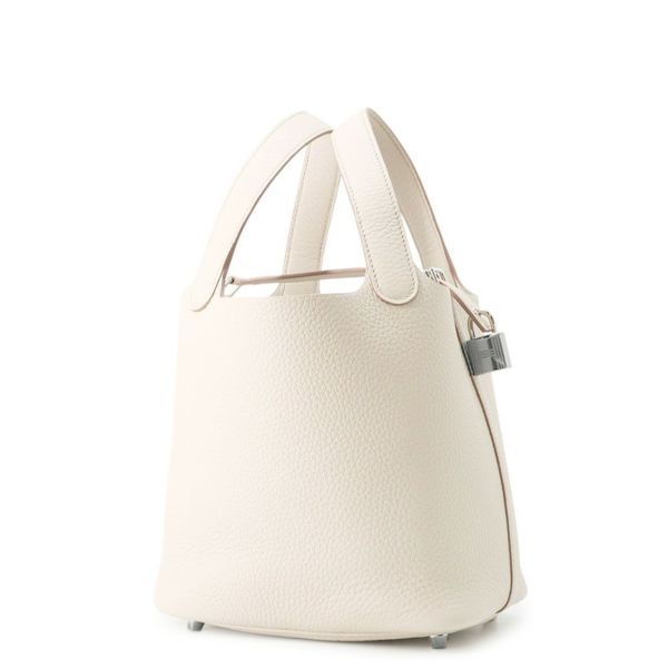 エルメス ハンドバッグ ピコタンロックPM ベトン/シルバー金具 トリヨンクレマンス K刻印