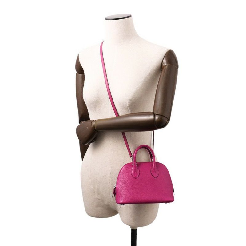 エルメス ボリード1923 ミニ ローズパープル/シルバー金具 シェブルミゾル C刻印 2wayショルダー