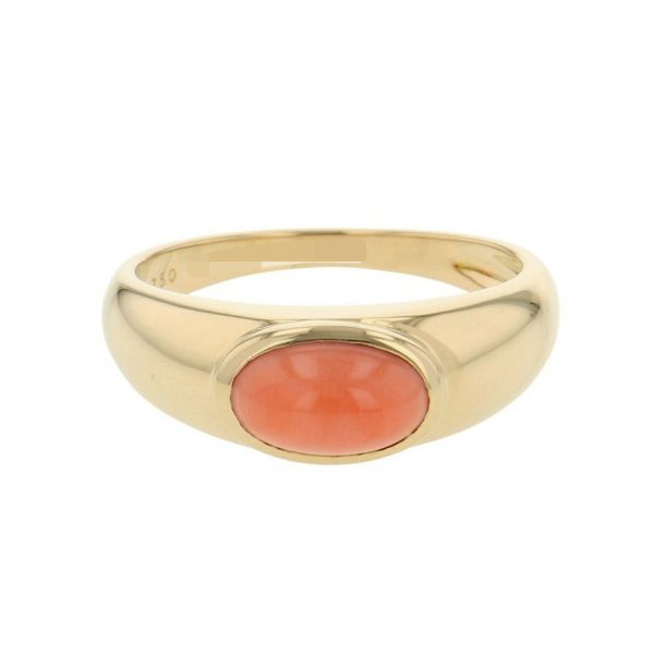 ヴァンクリーフ＆アーペル リング サンゴ K18YGイエローゴールド リングサイズ約12号 Van Cleef & Arpels 指輪