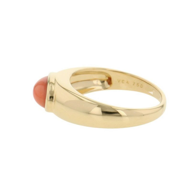 ヴァンクリーフ＆アーペル リング サンゴ K18YGイエローゴールド リングサイズ約12号 Van Cleef & Arpels 指輪