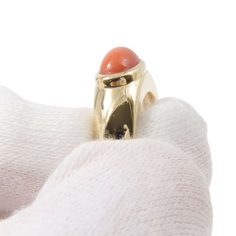 ヴァンクリーフ＆アーペル リング サンゴ K18YGイエローゴールド リングサイズ約12号 Van Cleef & Arpels 指輪